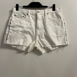 Brand new with tags - Lucky Brand embroidered white jean shorts - size 10 / 30